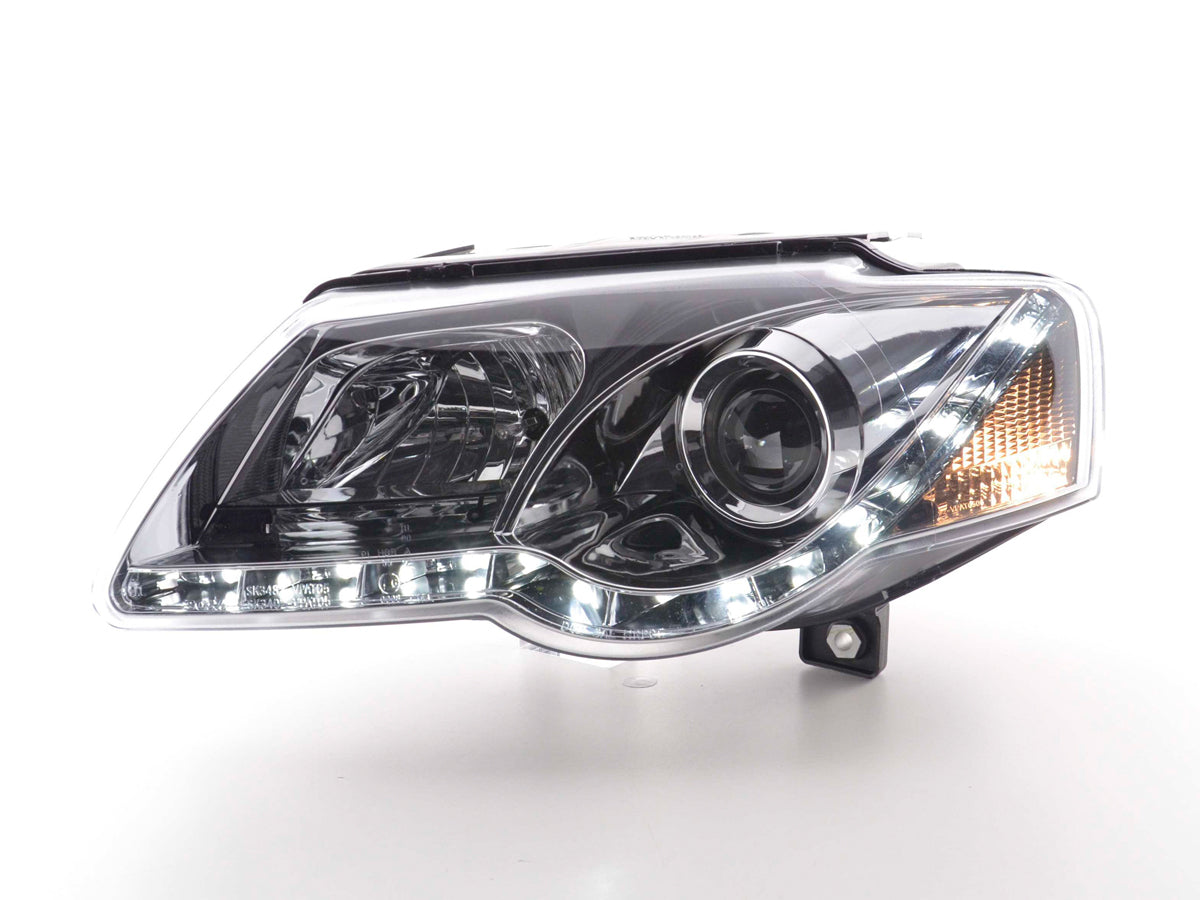Scheinwerfer Set Daylight LED Tagfahrlicht VW Passat B6 3C chrom Scheinwerfer Set Daylight LED Tagfahrlicht VW Passat B6 3C chrom